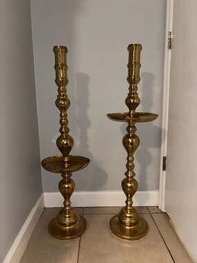 BRASS CANDLE HOLDERS Tall Moroccan Candle Holder pillar candelabra end table
